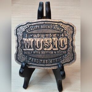Vintage Feel The Music Since 1954 - Belt Buckle Made in Italy, Metal 100% Zinc